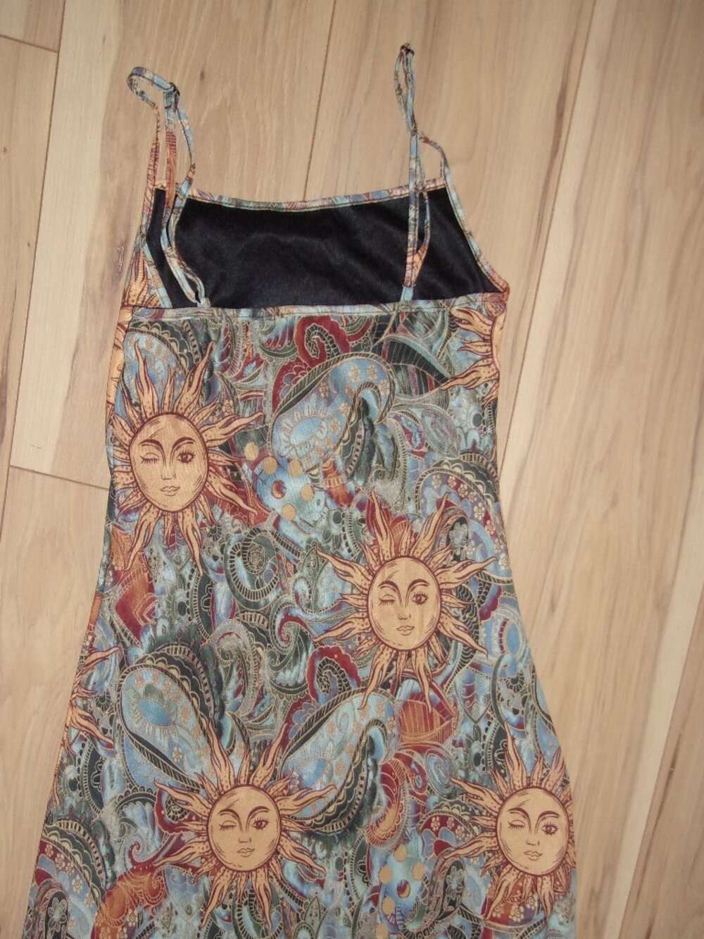 womens size medium boho dress sun fun print festival bodycon  summer - Picture 4 of 5